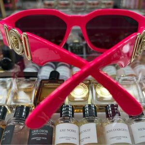Versace Pink Sunglasses with Gold Accents